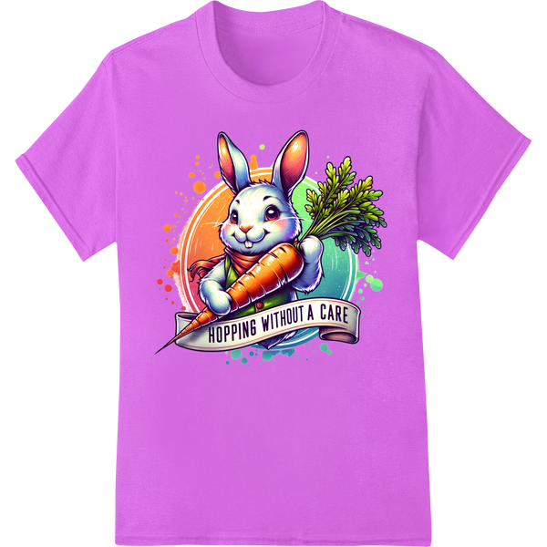 Hoppy Easter Bunny Funny Rabbit Animal DTF Print Transfer on purple shirt - SUPERDTF-DTF Prints-DTF Transfers-Custom DTF Prints