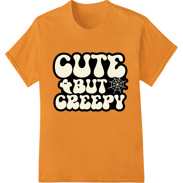 Cute but Creepy: Halloween Typography DTF Print Transfer on orange shirt - SUPERDTF-DTF Prints-DTF Transfers-Custom DTF Prints