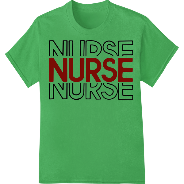 Bold 'NURSE' Typography Heat Transfer Print | Super DTF on green shirt - SUPERDTF-DTF Prints-DTF Transfers-Custom DTF Prints