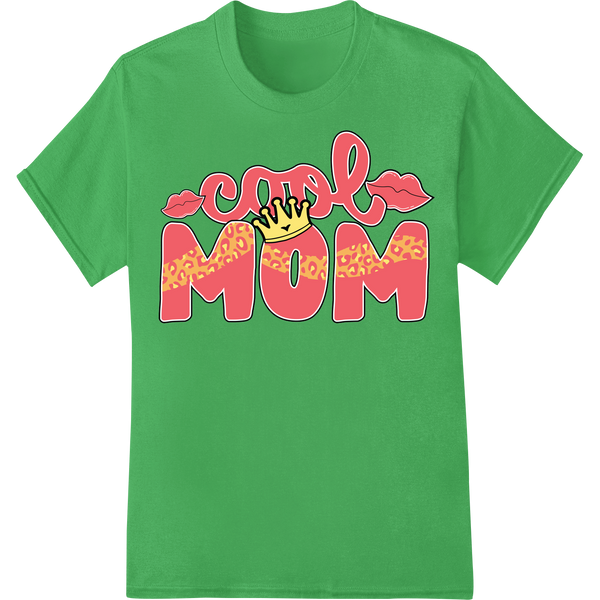 Retro Mom Heat Transfer: Vintage Mother's Day Design on green shirt - SUPERDTF-DTF Prints-DTF Transfers-Custom DTF Prints