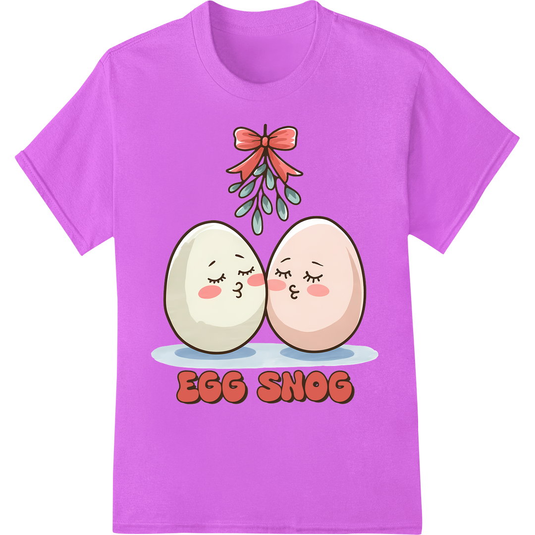 Egg Snog Funny Christmas Heat Transfer - Punny Holiday DTF Print on purple shirt - SUPERDTF-DTF Prints-DTF Transfers-Custom DTF Prints