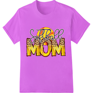 Retro Leopard Print Softball Mom - Super DTF Heat Transfer made with premium vibrant DTF prints