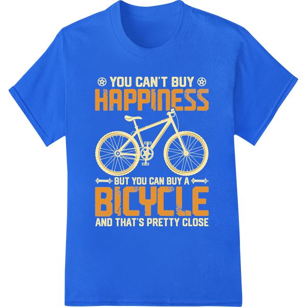 Bicycle Bliss: Pedal Your Way to Happiness with Super DTF on blue shirt - SUPERDTF-DTF Prints-DTF Transfers-Custom DTF Prints