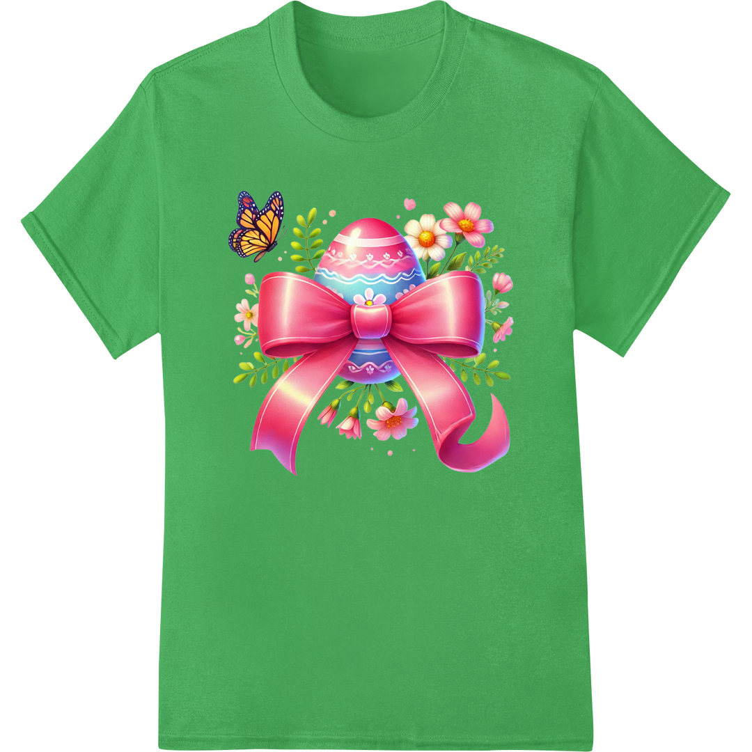 Ornate Easter Egg DTF Print Heat Transfer | Festive Design on green shirt - SUPERDTF-DTF Prints-DTF Transfers-Custom DTF Prints