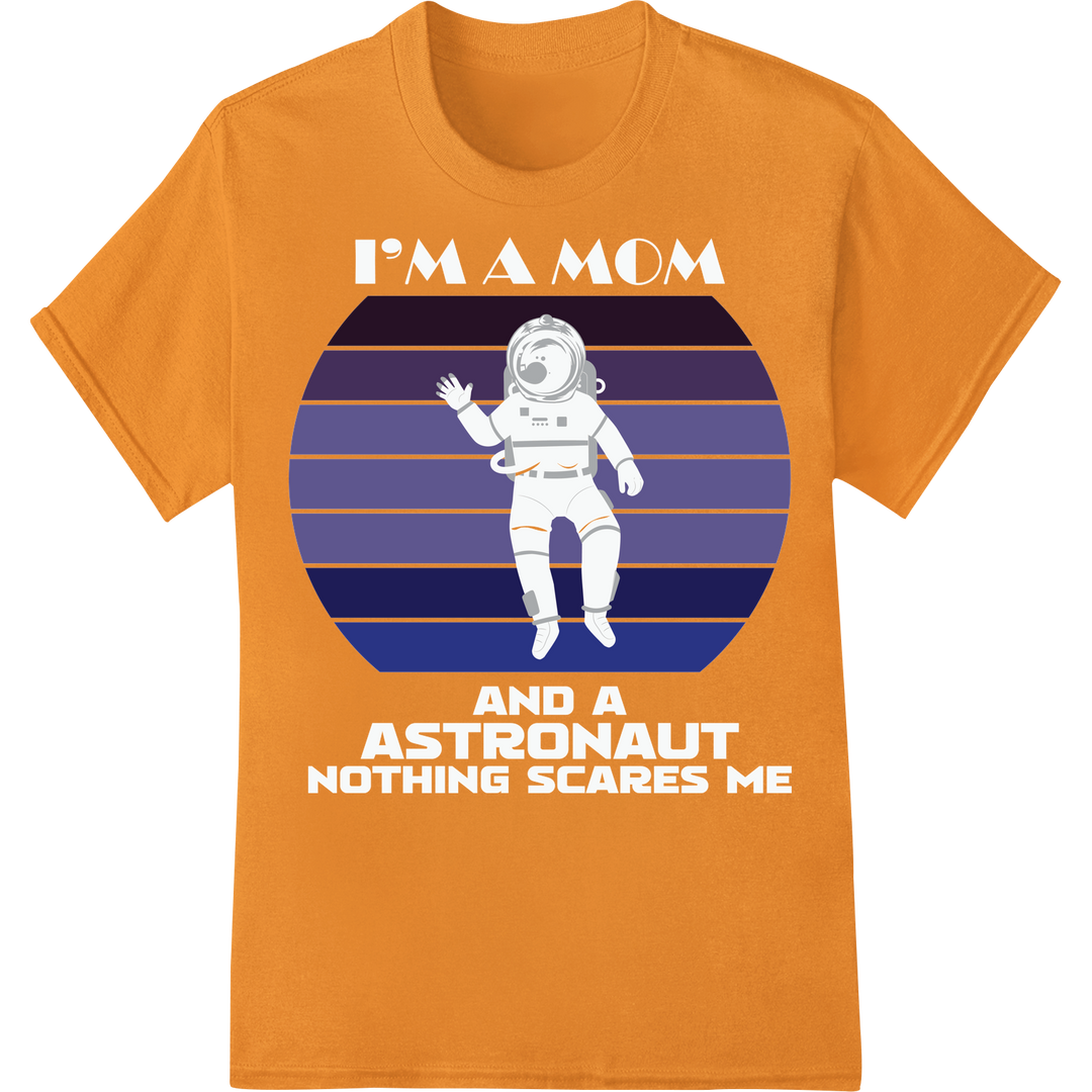 Astronaut Silhouette DTF Print | Space Fashion Transfer on orange shirt - SUPERDTF-DTF Prints-DTF Transfers-Custom DTF Prints