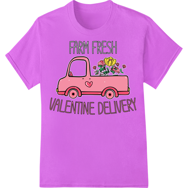 Farm Fresh Valentine Delivery: Rustic Love DTF Print on purple shirt - SUPERDTF-DTF Prints-DTF Transfers-Custom DTF Prints