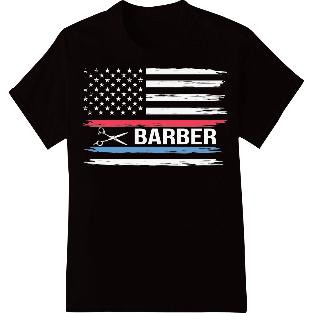 Vintage Barber Pole Stripes DTF Heat Transfer Print on black shirt - SUPERDTF-DTF Prints-DTF Transfers-Custom DTF Prints