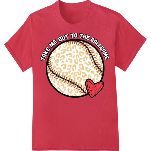 Wild Baseball Fan Leopard Print | DTF Transfer on red shirt - SUPERDTF-DTF Prints-DTF Transfers-Custom DTF Prints