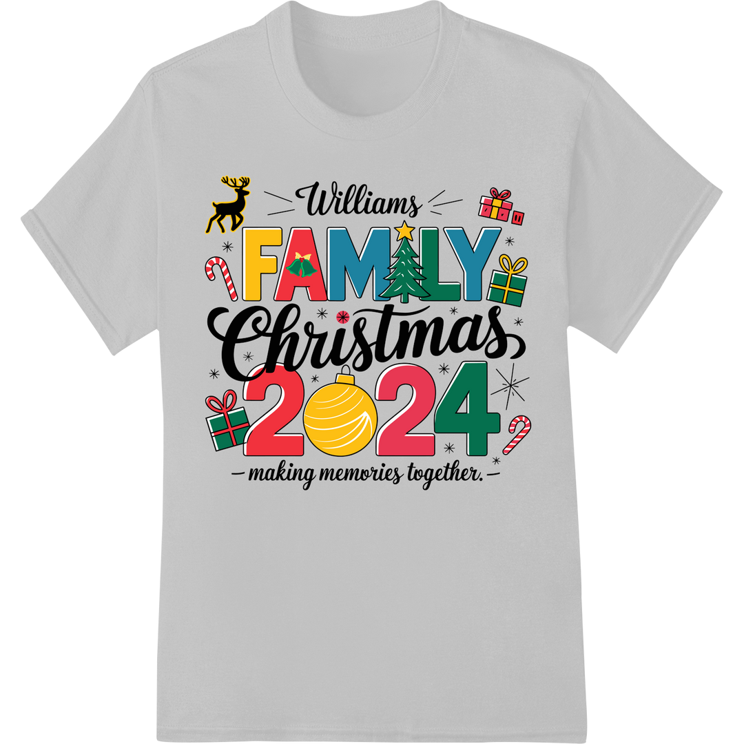 Williams Family Christmas 2024 - Festive DTF Transfer Print on white shirt - SUPERDTF-DTF Prints-DTF Transfers-Custom DTF Prints