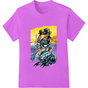 Gnarly Surfer Dude Rides Epic Wave - Bold Heat Transfer made with premium DTF printing technology