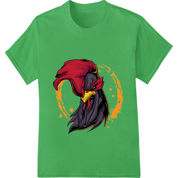 Fierce Red Rooster - Bold Mascot DTF Print Heat Transfer with custom print on demand artwork