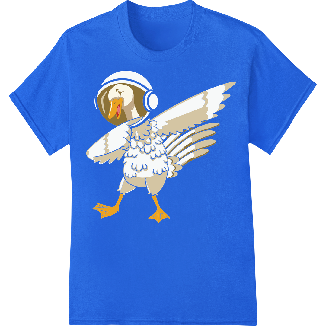 Blast Off with Our Quirky Astronaut Turkey DTF Print! on blue shirt - SUPERDTF-DTF Prints-DTF Transfers-Custom DTF Prints