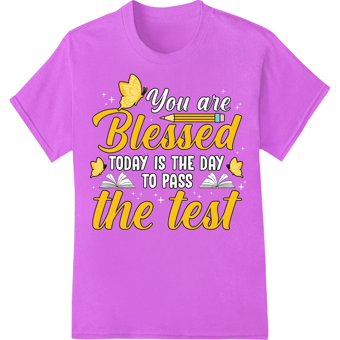 Uplifting Teacher Blessed to Help Students Pass DTF Print on purple shirt - SUPERDTF-DTF Prints-DTF Transfers-Custom DTF Prints