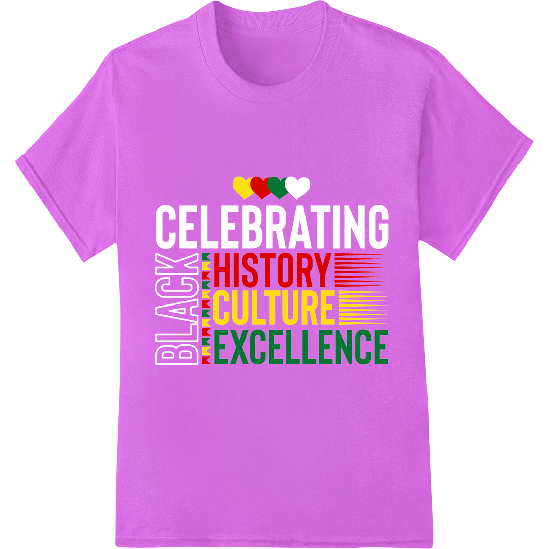 Celebrate Black Excellence: Vibrant DTF Heat Transfer on purple shirt - SUPERDTF-DTF Prints-DTF Transfers-Custom DTF Prints