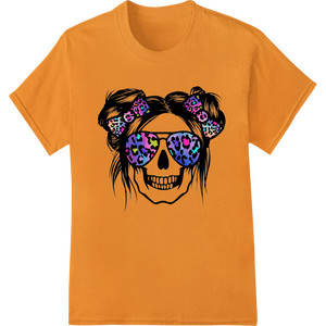 Cutting-edge custom t-shirts featured on Wild Leopard Skull: Bold Day of the Dead DTF Heat Transfer