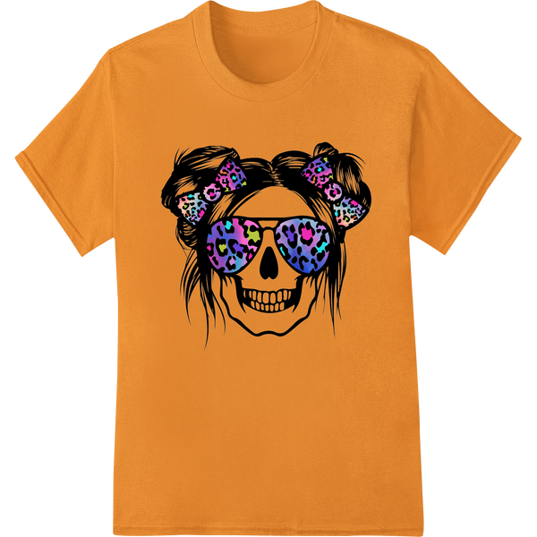 Cutting-edge custom t-shirts featured on Wild Leopard Skull: Bold Day of the Dead DTF Heat Transfer