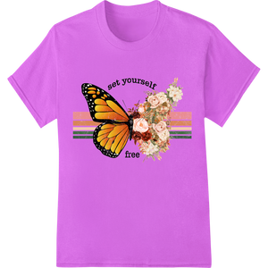 Set Yourself Free: Monarch Butterfly & Roses DTF Print featuring professional dtf printer