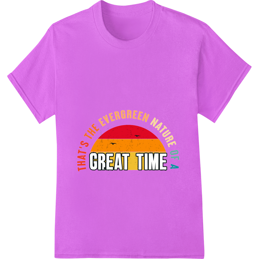 Retro Evergreen Nature: Timeless Outdoor Adventure Print on purple shirt - SUPERDTF-DTF Prints-DTF Transfers-Custom DTF Prints