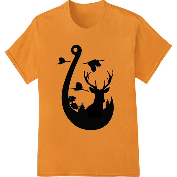 Mysterious Deer Silhouette - Edgy Nature DTF Print Transfer on orange shirt - SUPERDTF-DTF Prints-DTF Transfers-Custom DTF Prints