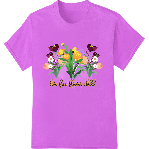 Floral Butterfly Heart: Springtime DTF Print Heat Transfer - High-quality personalized clothing