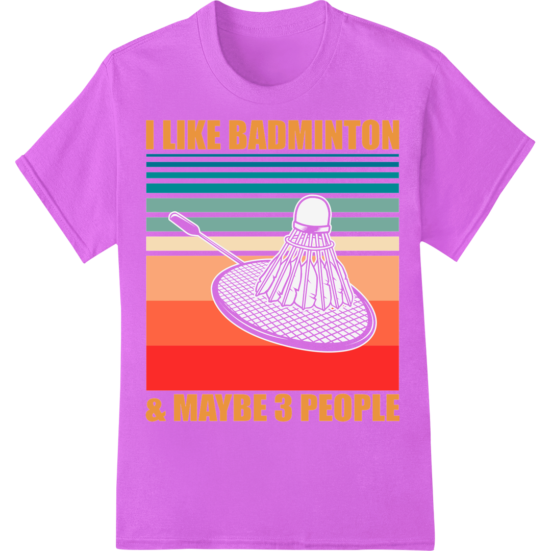 Witty Badminton Lover's Confession DTF Print Heat Transfer on purple shirt - SUPERDTF-DTF Prints-DTF Transfers-Custom DTF Prints