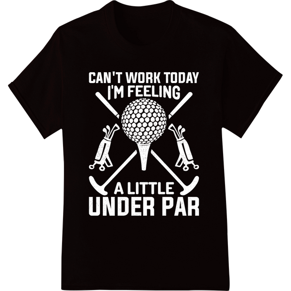 Sleek White Pattern DTF Print for Golf Gear | Super DTF on black shirt - SUPERDTF-DTF Prints-DTF Transfers-Custom DTF Prints