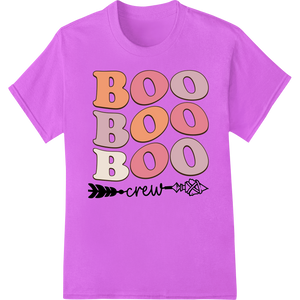 Innovative direct to film printing design on Playful 'Boo Boo Boo Crew' Halloween Heat Transfer