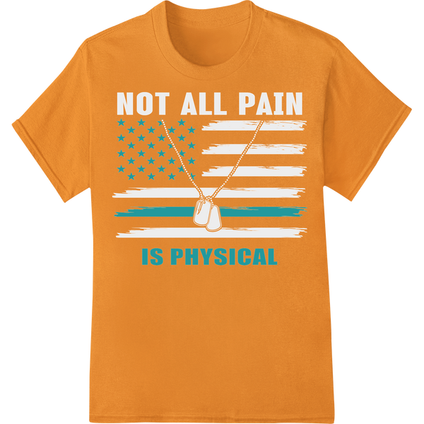 Patriotic Veteran PTSD Awareness DTF Print Heat Transfer on orange shirt - SUPERDTF-DTF Prints-DTF Transfers-Custom DTF Prints