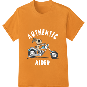 Premium quality vibrant DTF prints on Rev Up Your Style: Cartoon Dog on Motorcycle Print