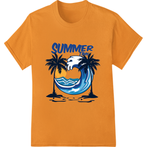 Expert custom t-shirts craftsmanship on Tropical 'Summer Time!' DTF Print Heat Transfer