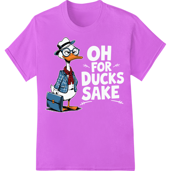 Dapper Duck Businessman - Playful Animal Cartoon DTF Print on purple shirt - SUPERDTF-DTF Prints-DTF Transfers-Custom DTF Prints