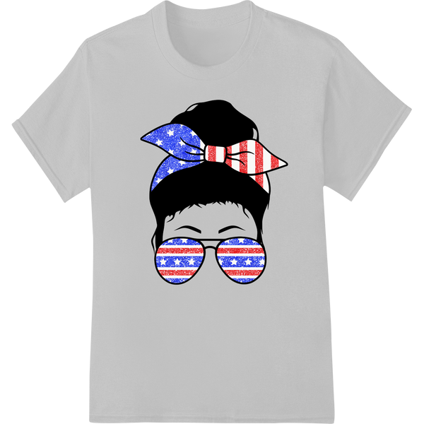 Patriotic American Flag Sunglasses DTF Print Heat Transfer on white shirt - SUPERDTF-DTF Prints-DTF Transfers-Custom DTF Prints