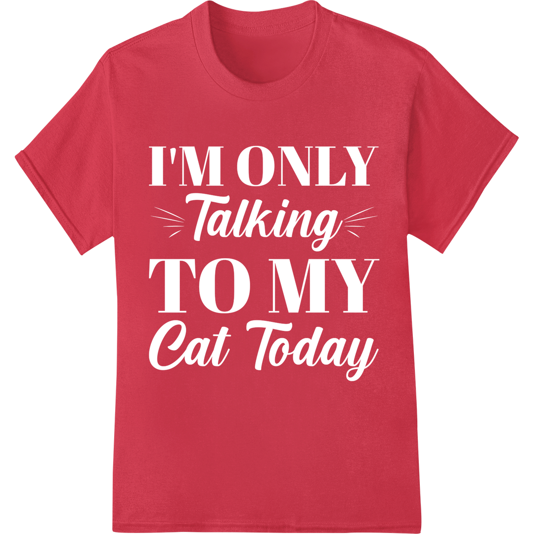 Purr-fect Cat Mom Love: Adorable Feline DTF Print Transfer on red shirt - SUPERDTF-DTF Prints-DTF Transfers-Custom DTF Prints