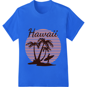 Cutting-edge bulk t-shirt printing featured on Retro Hawaii Sunset Palms DTF Print Heat Transfer