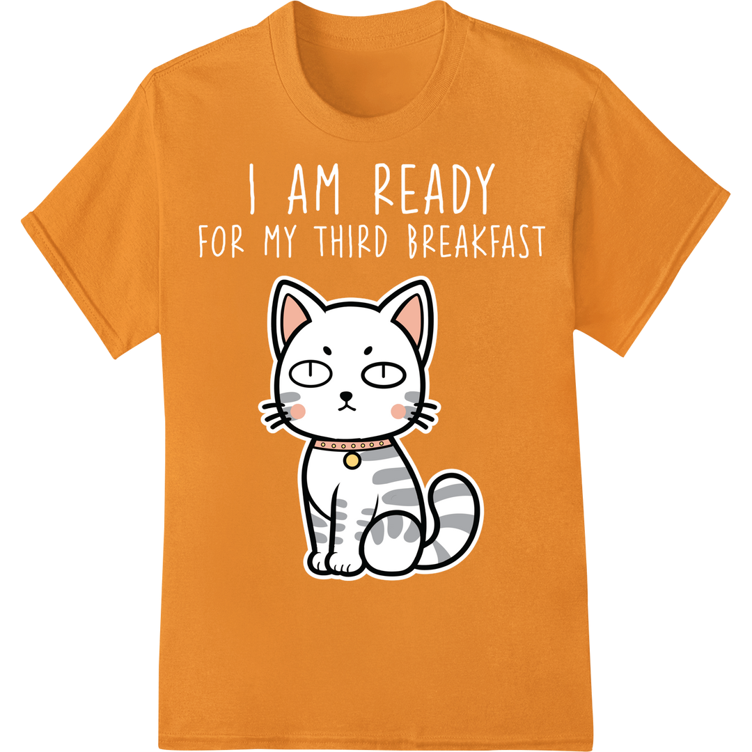 Adorable Cat Cartoon - Cute Kitten DTF Print Heat Transfer on orange shirt - SUPERDTF-DTF Prints-DTF Transfers-Custom DTF Prints