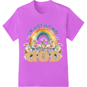 Personalized vibrant DTF prints design for Trust God Rainbow Inspirational DTF Heat Transfer Print