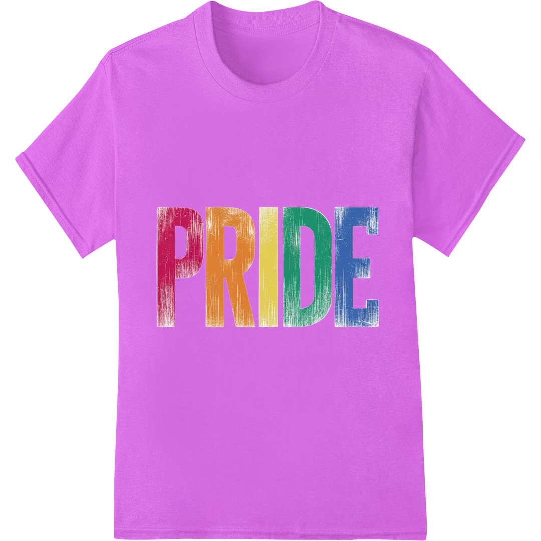 Bold Rainbow PRIDE DTF Print Transfer | LGBTQ+ Design on purple shirt - SUPERDTF-DTF Prints-DTF Transfers-Custom DTF Prints