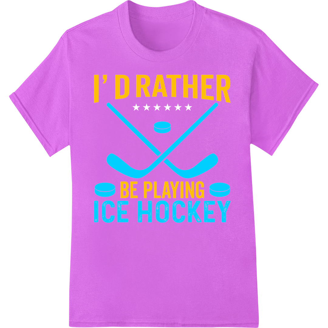 Bold Hockey Typography DTF Print Heat Transfer | Sport Pride on purple shirt - SUPERDTF-DTF Prints-DTF Transfers-Custom DTF Prints