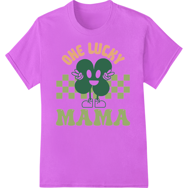 Lucky Mama Clover: St. Patrick's Day DTF Print Heat Transfer on purple shirt - SUPERDTF-DTF Prints-DTF Transfers-Custom DTF Prints