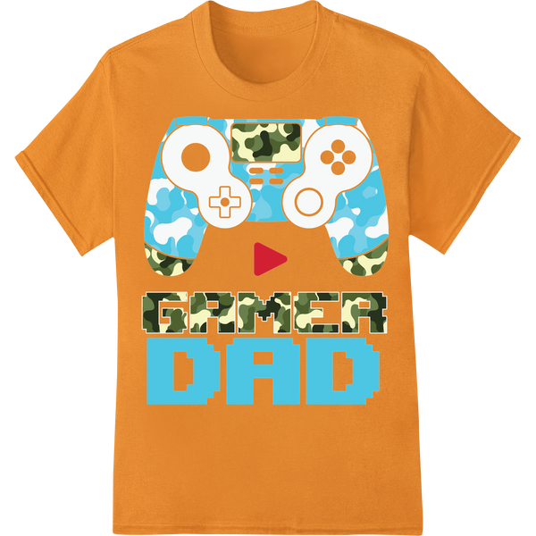 Retro Gamer Dad DTF Print | Father's Day Gaming Gift Idea on orange shirt - SUPERDTF-DTF Prints-DTF Transfers-Custom DTF Prints