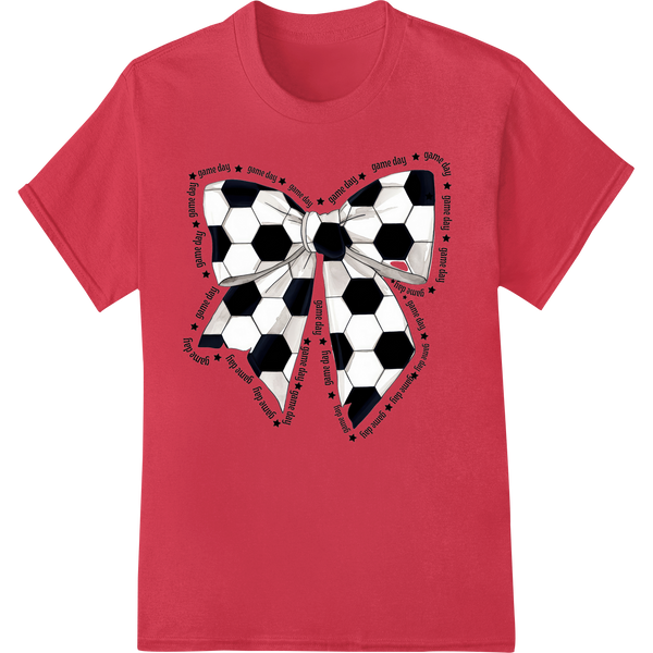 Classic Soccer Ball Geometric Pattern DTF Heat Transfer on red shirt - SUPERDTF-DTF Prints-DTF Transfers-Custom DTF Prints