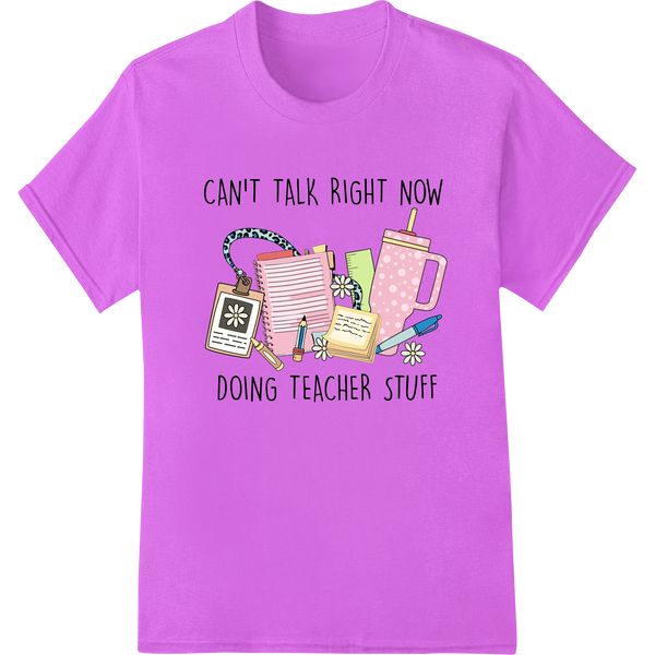 Teacher's Life: Playful School Supplies DTF Print Transfer on purple shirt - SUPERDTF-DTF Prints-DTF Transfers-Custom DTF Prints