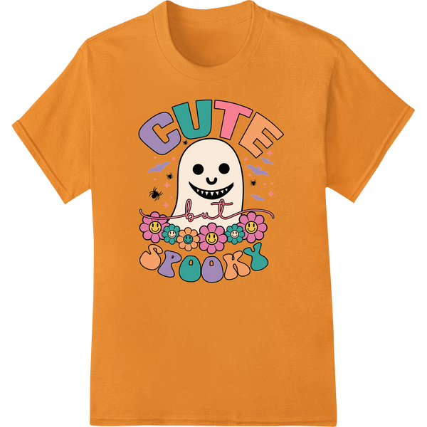 Cute Halloween Ghost with Candy - Adorable Cartoon Design on orange shirt - SUPERDTF-DTF Prints-DTF Transfers-Custom DTF Prints