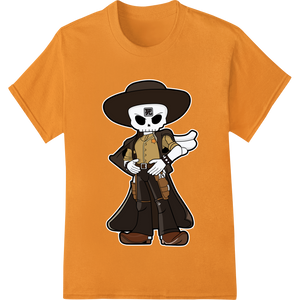 Saddle Up with a Spooky Skeleton Cowboy Heat Transfer enhanced with professional DTF technology