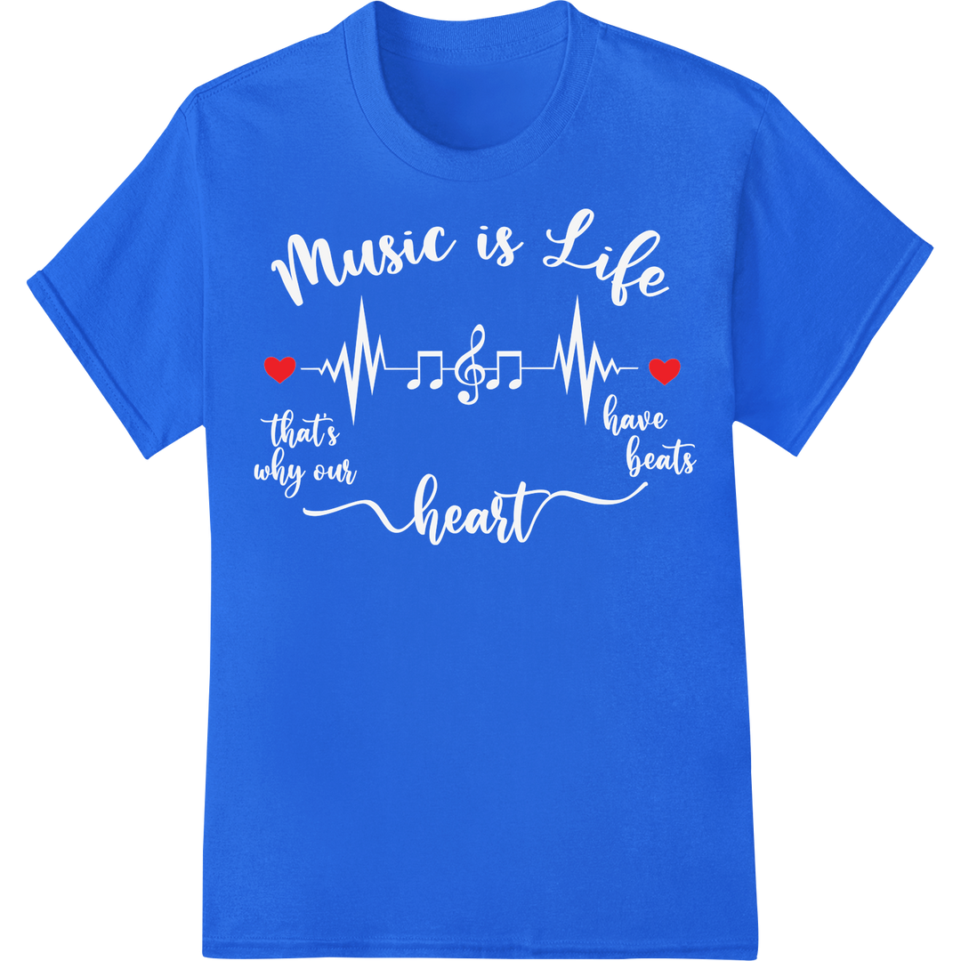 Lovely Hearts: Simple & Sweet DTF Print for Your Wardrobe on blue shirt - SUPERDTF-DTF Prints-DTF Transfers-Custom DTF Prints