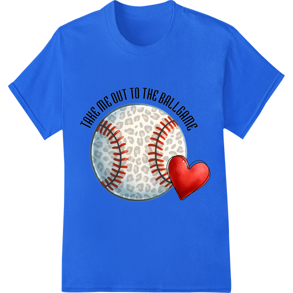 Baseball Love: Romantic Sports Heat Transfer Design on blue shirt - SUPERDTF-DTF Prints-DTF Transfers-Custom DTF Prints