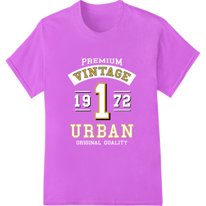 Retro 1972 Urban Varsity DTF Print Heat Transfer featuring professional high-quality t-shirt printing