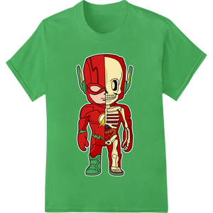 Vibrant custom DTF designs print on Cartoon Superhero Skeleton DTF Heat Transfer for Halloween