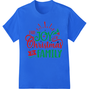 Durable garment printing applied to Joyful Christmas Family Typography DTF Print Transfer