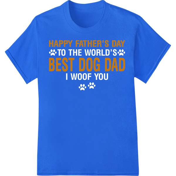 Retro Father's Day Gift: Celebrate the Best Dog Dad on blue shirt - SUPERDTF-DTF Prints-DTF Transfers-Custom DTF Prints